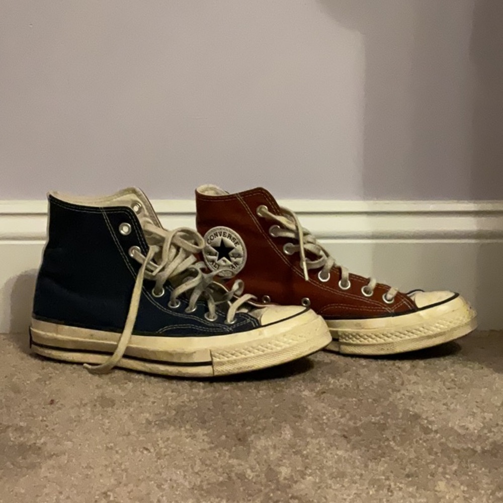 Converse Chuck 70 Navy Blue and Brown High-Top Sneakers